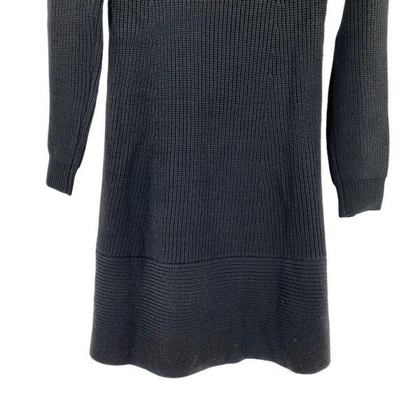 Pomander Place NEW Black Ainsley Long Sleeve Ribbed Knit Sweater Dress Size XS