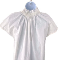Pomander Place | NEW White Rae Ruffle Collar Short Sleeve Blouse Size S