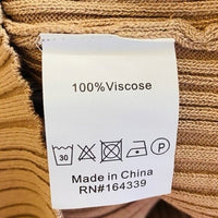 Petal and Pup NEW Milleri Long Sleeve Open Back Ribbed Dress in Camel Tan Size 2