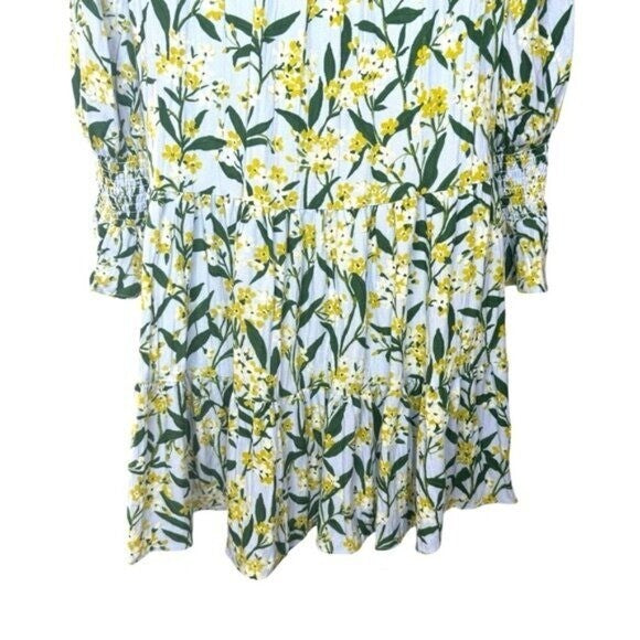 Pomander Place NEW Palmetto Garden Blue and Yellow V Neck Mini Dress Size XXL