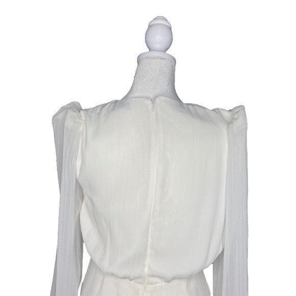 NBD NEW Arijana Cut Out Formal Party Long Sleeve Mini Dress in White Size S