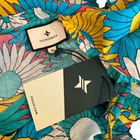 Tuckernuck NEW Salty Paloma Blue Daisy Retro Long Sleeve Caftan Size M