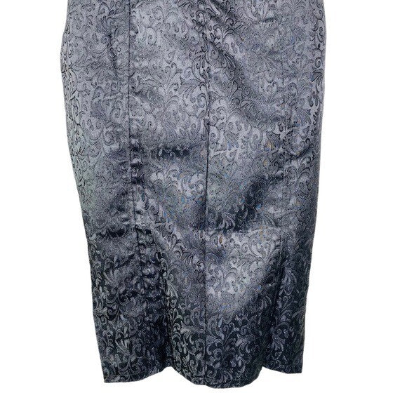 by the way. | NEW Mini Jacquard Satin Formal Slit Midi Dress in Black Size XS