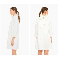 Tuckernuck | NEW Ivory Daphne Preppy Bow Tie 3/4 Sleeve Mini Dress Size XXS