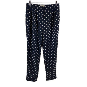 Tuckernuck | NEW Pixie Polka Dot Preppy Pleated Trouser in Navy & White Size M