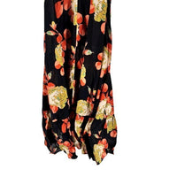 The Great NEW Cabbage Rose Print The Geranium Dress Black Floral Maxi Dress L