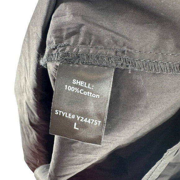 Tuckernuck NEW Black Lyles 3/4 Sleeve Belted Classic Cotton Maxi Dress Size L