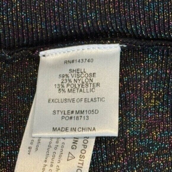 Hyacinth House NEW Black Metallic Long Sleeve Selena Knit Mini Dress Size L