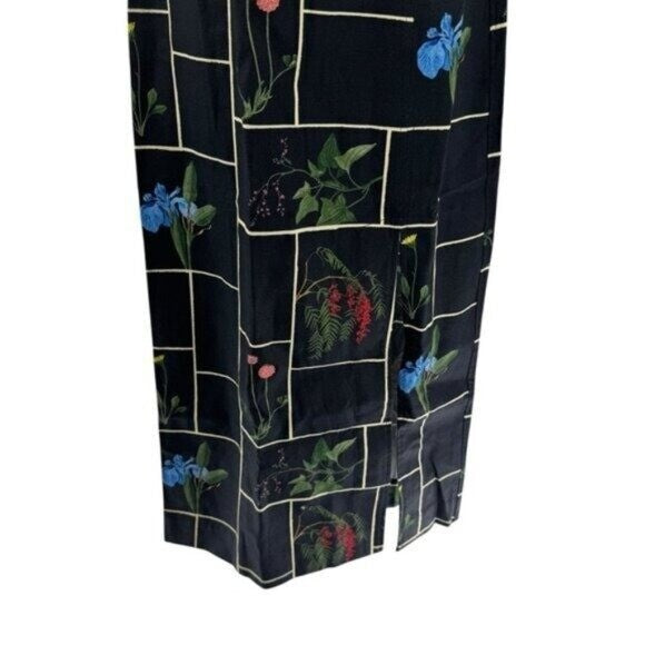 Tuckernuck NEW Black Fresher Buds Suze Floral Patchwork Denim Maxi Dress Size 0