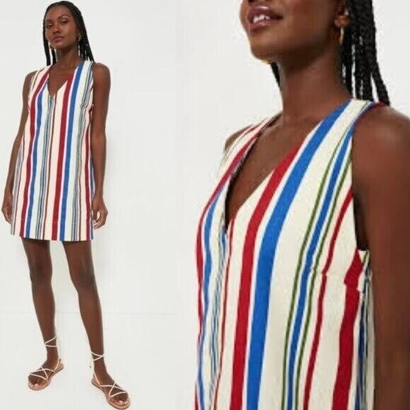 Pomander Place | NEW Americana Stripe Kira V-neckline Mini Dress Size S