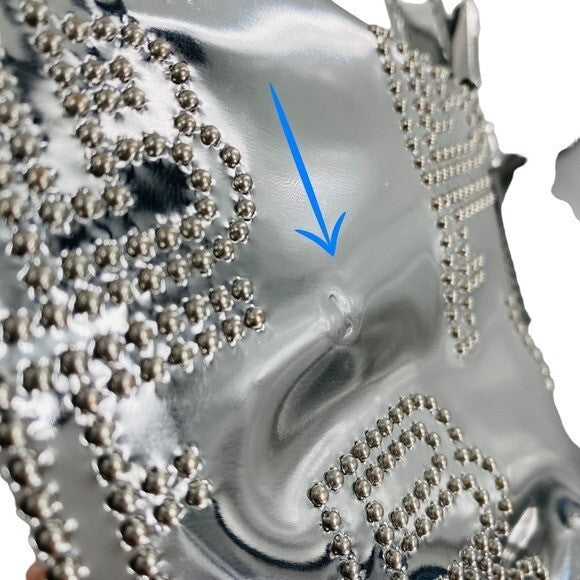 BY FAR Dulce Logo Mini Shoulder Bag in Metallic Silver