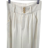 The Femm | Fiona Wide Leg High Rise Pleated Pant in White Size XS