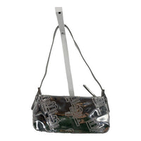BY FAR Dulce Logo Mini Shoulder Bag in Metallic Silver