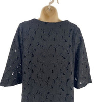 Tuckernuck | NEW Jamie V-Neck Lace Midi Dress in Black Size XS