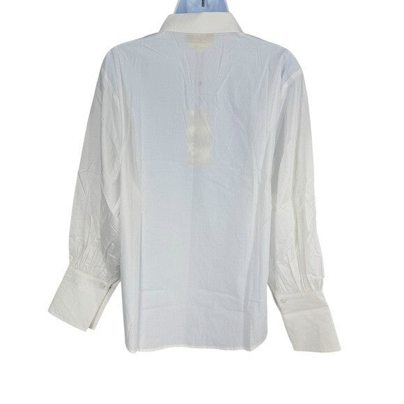 Tuckernuck x India Hicks NEW White Cotton Britwell Button Down Blouse Size M