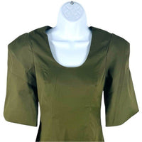 Tuckernuck NEW Olive Twill Ariella Puff Sleeve Scoop Neck Mini Dress Size XS