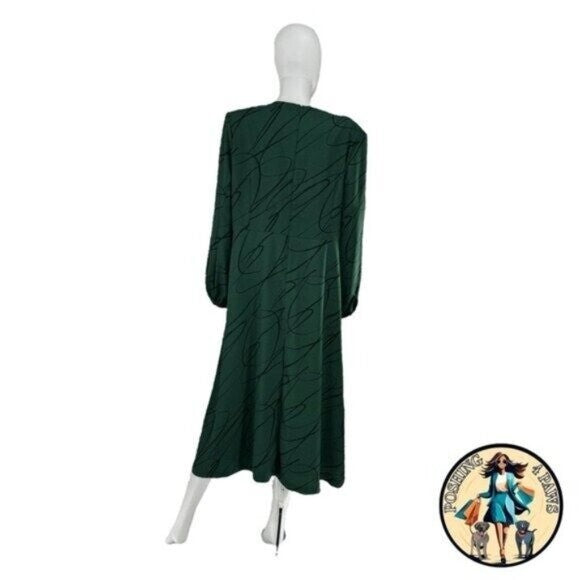 Tuckernuck NEW Pine Twombly Draped Macie Long Sleeve Formal Midi Dress Size S