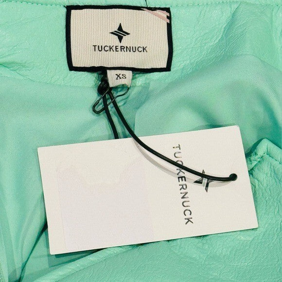 Tuckernuck NEW Mint Chip Faux Vegan Leather Meg Mini Skirt Size XS