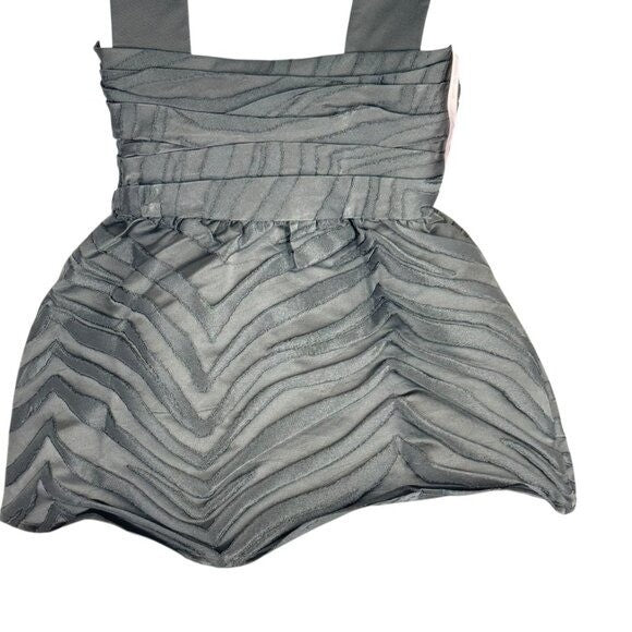 Kate Spade NEW Black Bold Zebra Jacquard Square Neck Peplum Blouse Top Size 0