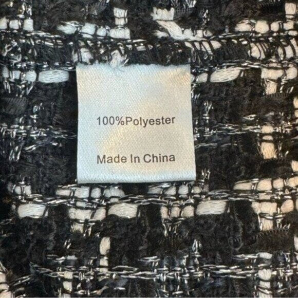 Tuckernuck NEW Black Plaid Onyx Cece Tweed Retro High Rise Midi Skirt Size L