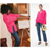 Pomander Place |  Slone Hot Pink Barbiecore Oversized Cardigan Sweater Size XS