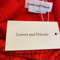 Lovers + Friends NEW Kenya V Front Flare Trouser Pant in Red Size S