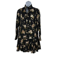 Tuckernuck NEW Midnight Garden Black Floral Drop Waist Tate Mini Dress Size XXS