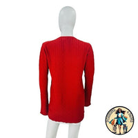 Aisling Camps | NEW River Wool Blend Long Sleeve V-Neck Cardigan in Rust Size M