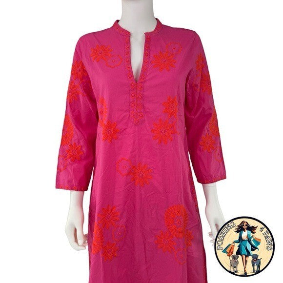 Nimo with Love NEW Pink and Orange Embroidered Sapphire Long Kaftan Size M