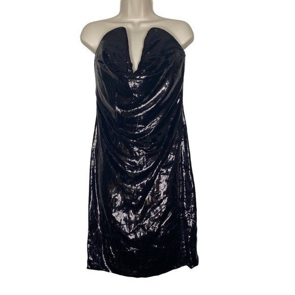 Bottega Veneta NEW Formal Sweetheart Silk Velvet Dress Black Potion Size Large