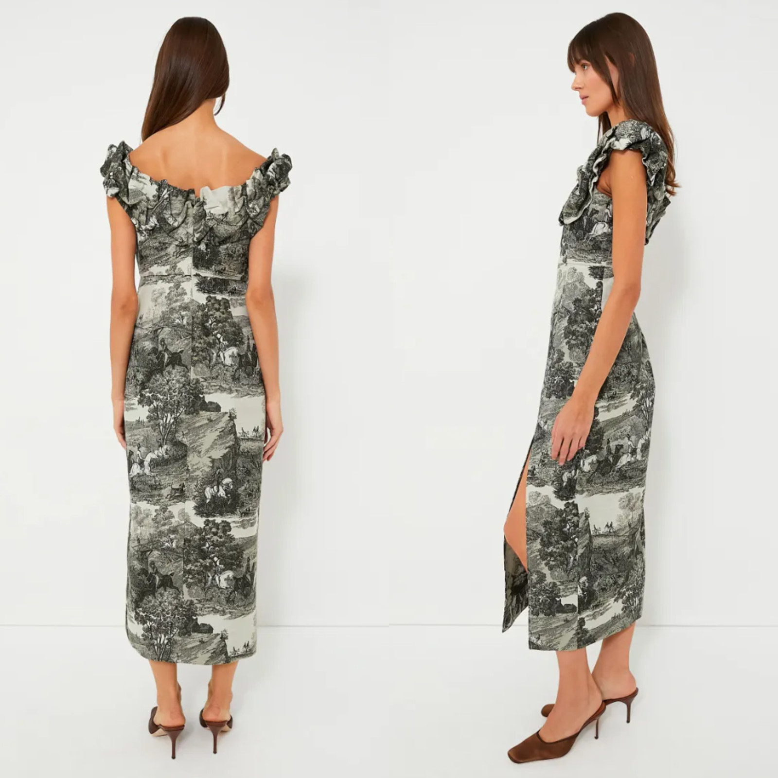 Tuckernuck NEW Middleburg Toile Suze Equestrian Formal Midi Dress Size XS