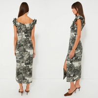 Tuckernuck NEW Middleburg Toile Suze Equestrian Formal Midi Dress Size XS