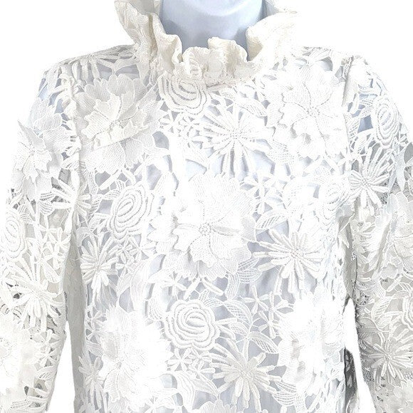 Tuckernuck | NEW Blanc Guipure Lace Daphne Preppy Mini Dress Size XXS