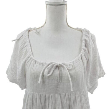 Petal & Pup NEW Hawkins Gauzy Off the Shoulder Mini Dress in White Size 4