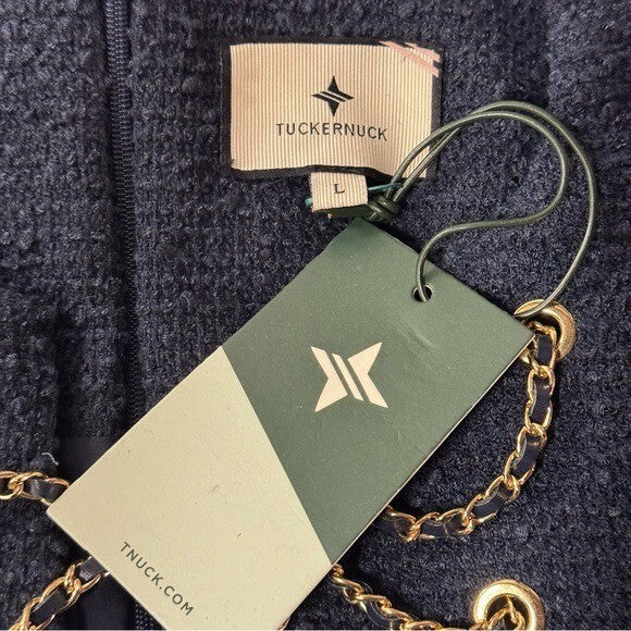 Tuckernuck | NEW Navy Tie Tweed Kelly Notched Neckline Mini Dress Size L