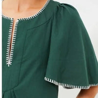 Pomander Place | NEW Green Stitch Finley Flutter Sleeve Mini Dress Size S