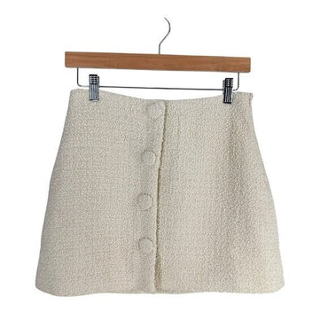 Tuckernuck NEW Cream Tweed Scarlet Retro Button Mini Skirt Size XS