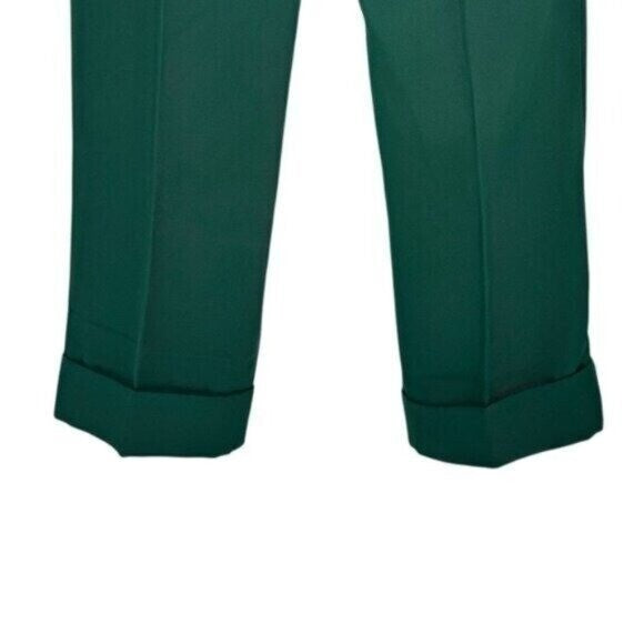 Tuckernuck NEW Green Pleated Duncan High Rise Straight Leg Trouser Pant Size 4