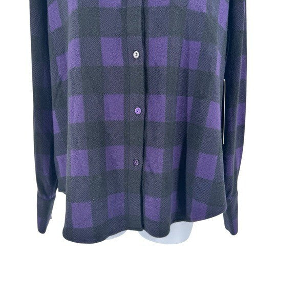 Tuckernuck NEW Purple Black Aubergine Check Chandler Flannel Button Down Size S