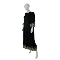 Pomander Place NEW Black Lillith Gold Lace Formal Maxi Dress Size XL