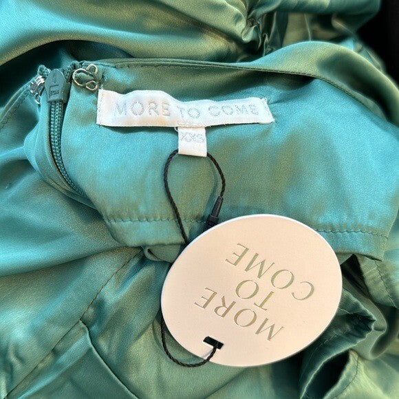 More to Come NEW Green Blaire Long Sleeve Satin Party Mini Dress Size XXS