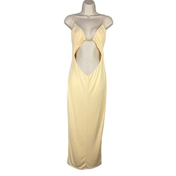 Camila Coelho | NWT Kendall Cut Out Bodycon Midi Dress in Vanilla Cake Size M