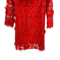 Tuckernuck | NEW Red Guipure Lace Daphne Three-quarter Sleeve Mini Dress Size XS