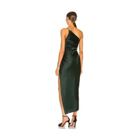 The Sei X REVOVLE NEW Green One Shoulder Silk Formal Cocktail Midi Dress Size 0