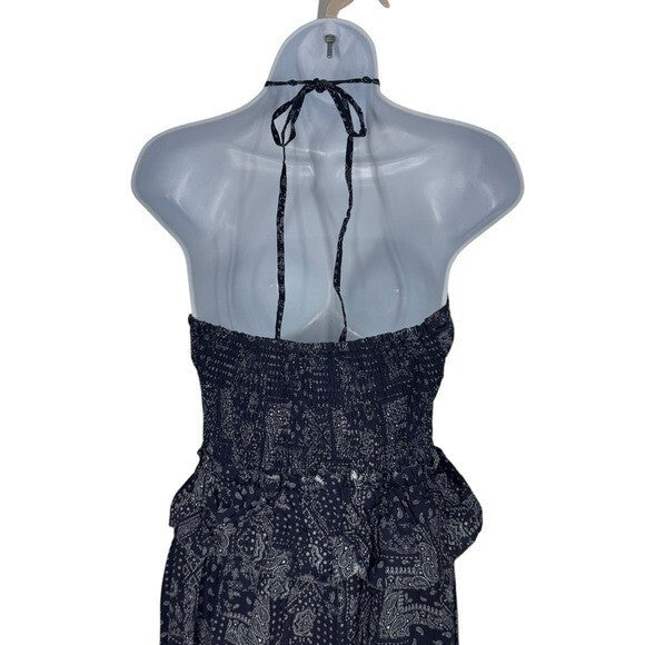 En Saison NEW Navy White Daytona Western Coastal Cowgirl Midi Dress Size Large