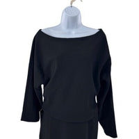 Tuckernuck NEW Black Esta Formal Long Sleeve Asymmetrical Midi Dress Size 6