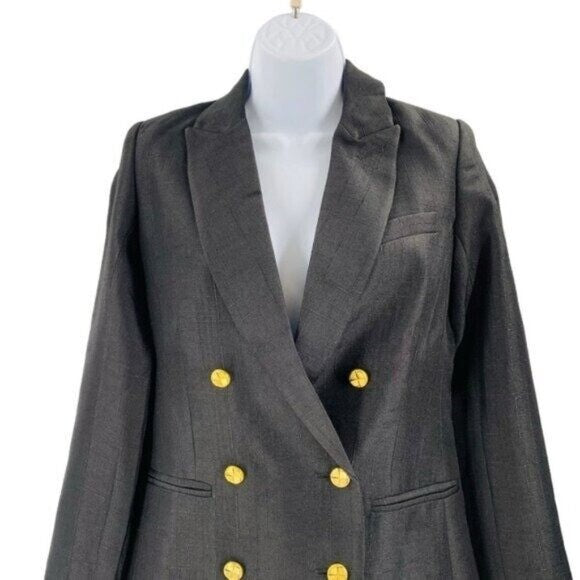 Tuckernuck NEW Black Diana Double Breasted Oversized Boxy Fit Blazer Size XXS