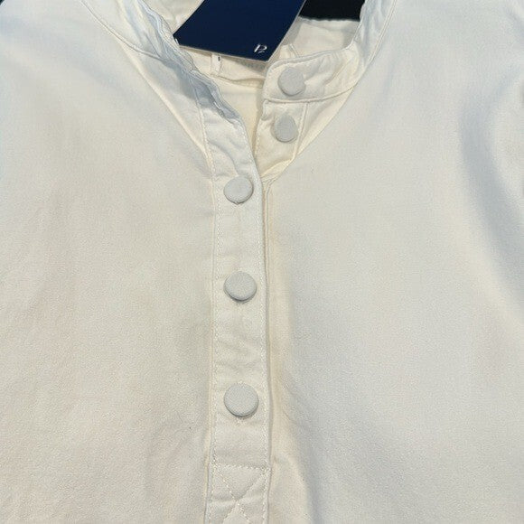 Pomander Place White Carly Henley Casual T Shirt Mini Dress Size XL