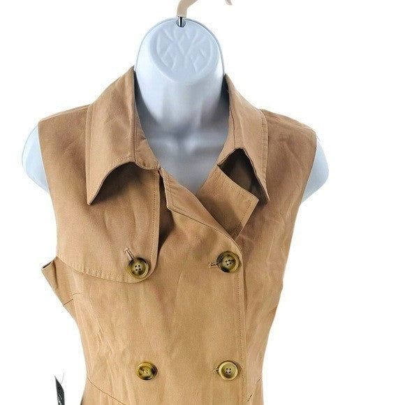 Tuckernuck NEW Khaki Milla Sleeveless Military Collared Mini Dress Size S