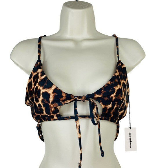 superdown | NEW Chantelle Bikini Top in Leopard Size M